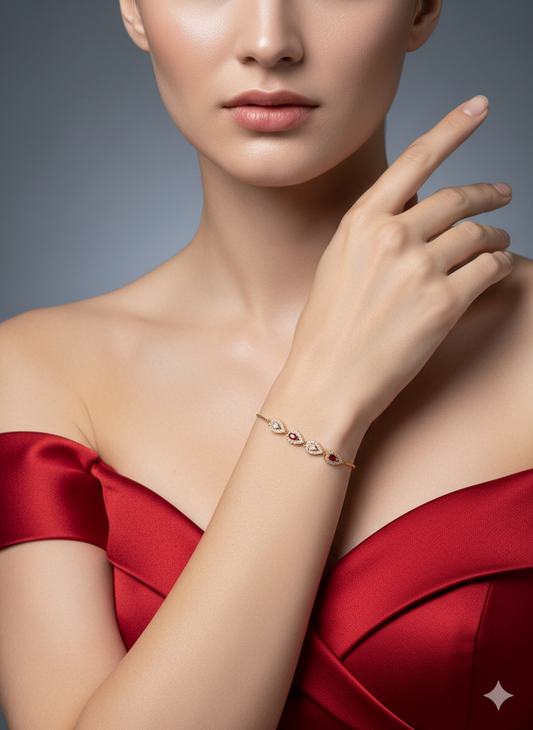 Crystal Teardrop Slider Bracelet