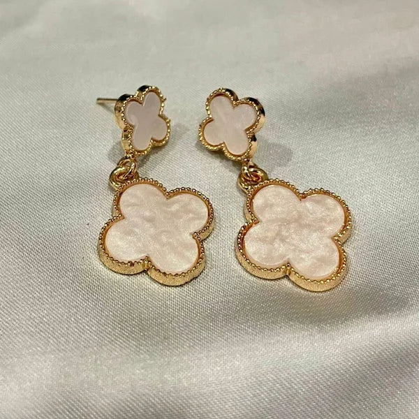 White Clover Drop Earrings