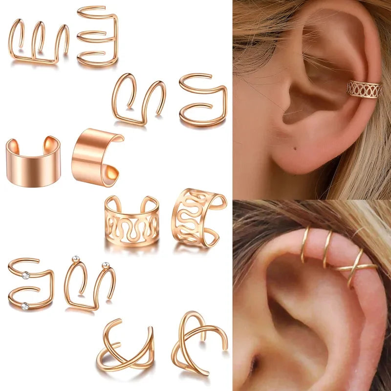 Ethnic Triple Earring Cuffs