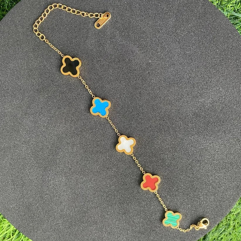 Five Colour Clover Bracelet