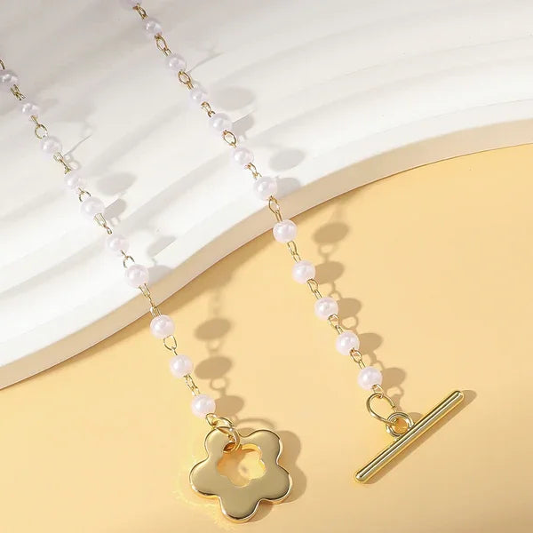 Pearl Plumeria Necklace