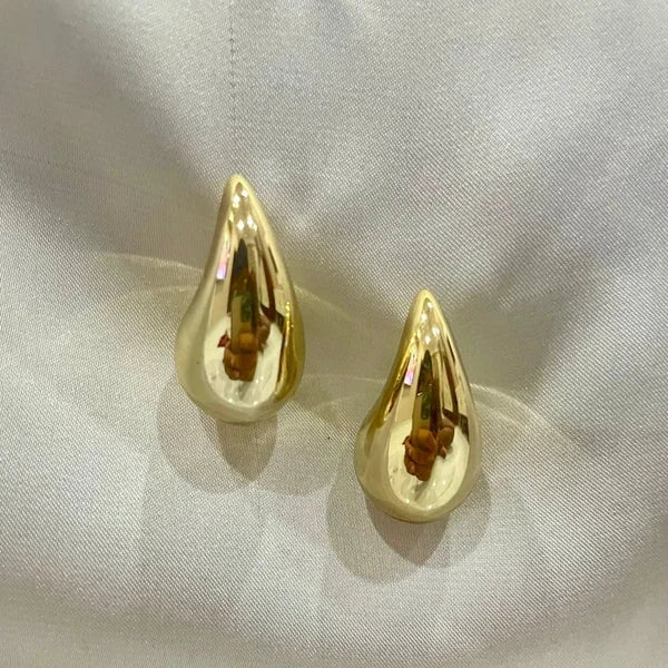 Tear Drop Gold Earrings