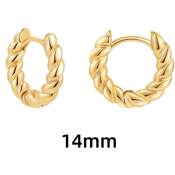 Twist Huggie Hoop Earring 14mm