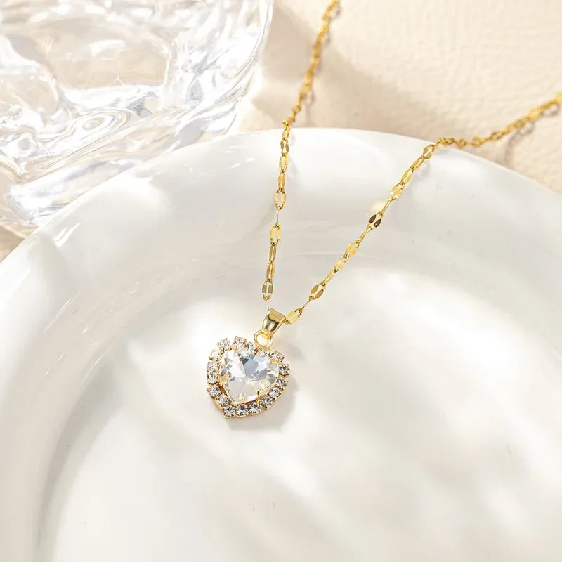 Month Based Heart Shape Zircon Necklace