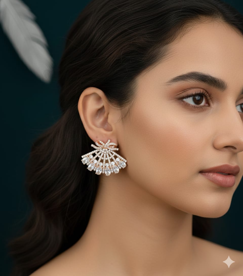 Crystal Peacock Studs