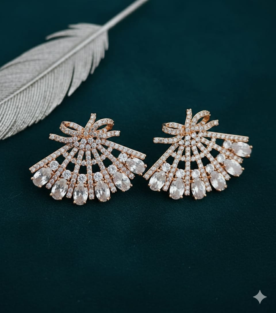 Crystal Peacock Studs