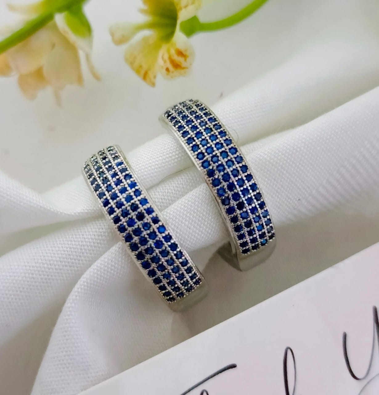 Pavé Grid Gold Hoop Earrings