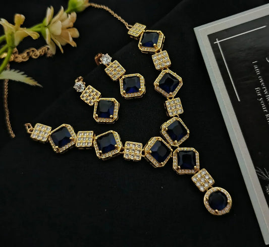 Golden Black Faancy ZIrcone Set