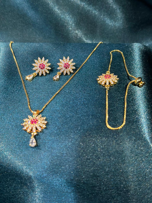 Bloom Gold & Ruby Crystal Jewelry