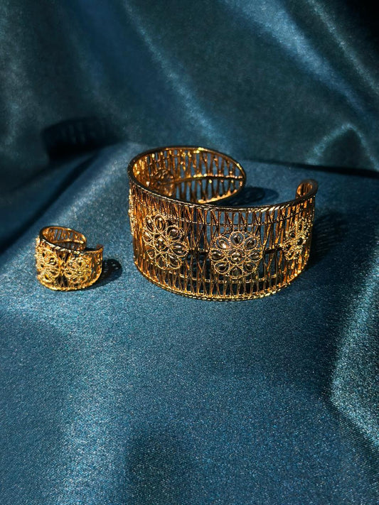 Floral Filigree Cuff & Ring Set