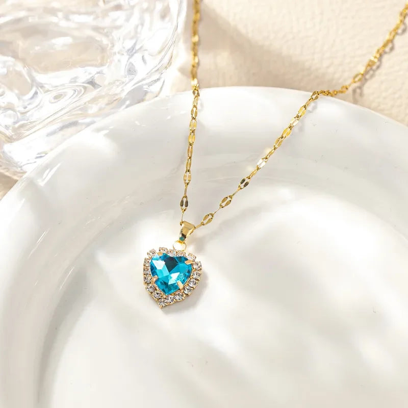 Month Based Heart Shape Zircon Necklace