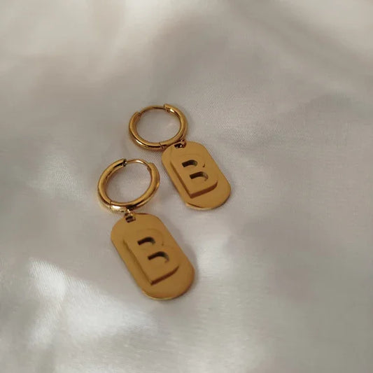 B Hoop Earring