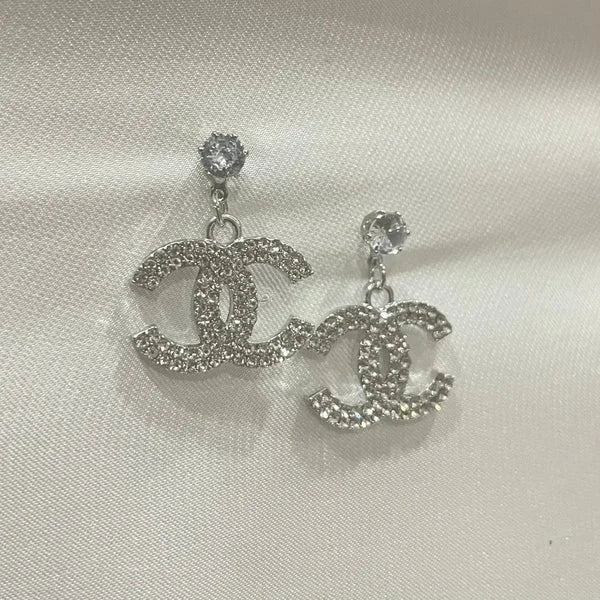 CC White Earrings