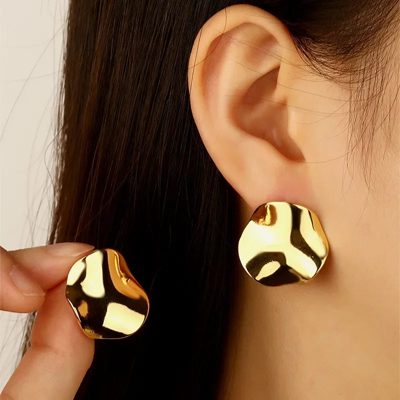 Chunky Deformed Circle Earring