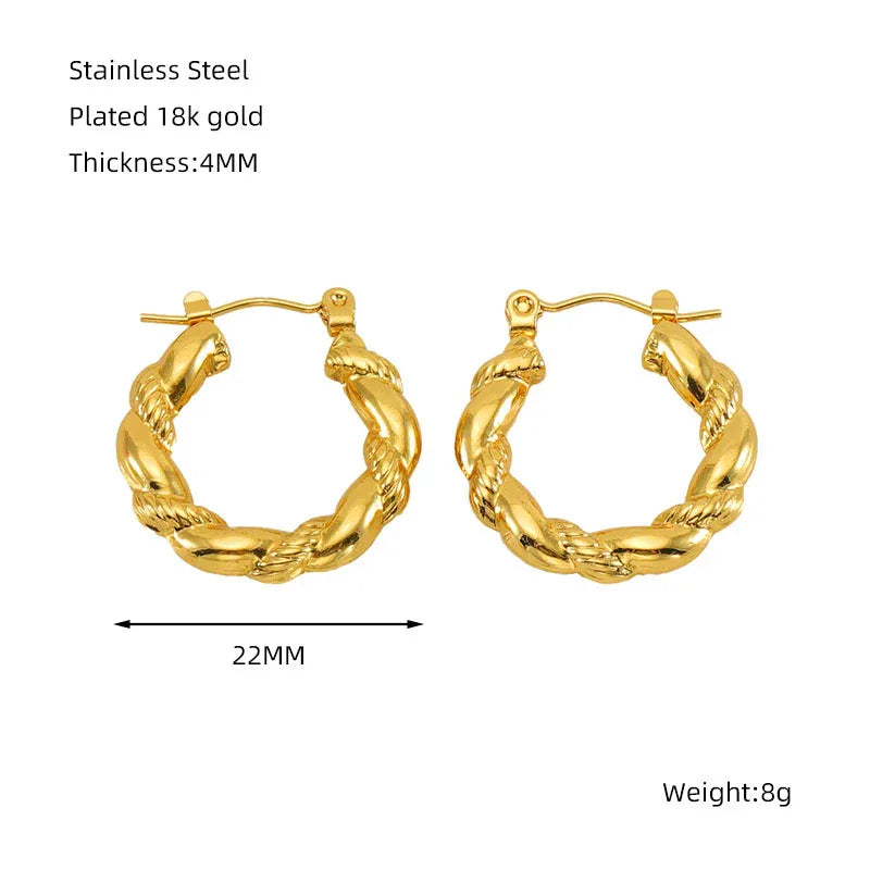 Dual Twist Hoop Earring