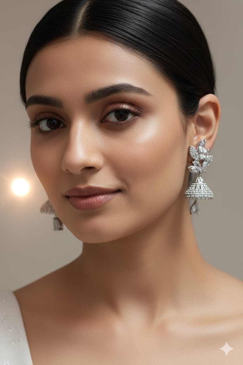 Crystal Leaf & Bell jumkas