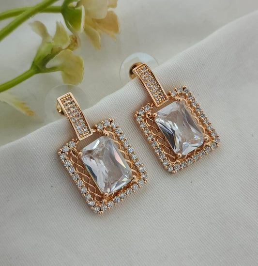 emerald-cut drop earrings