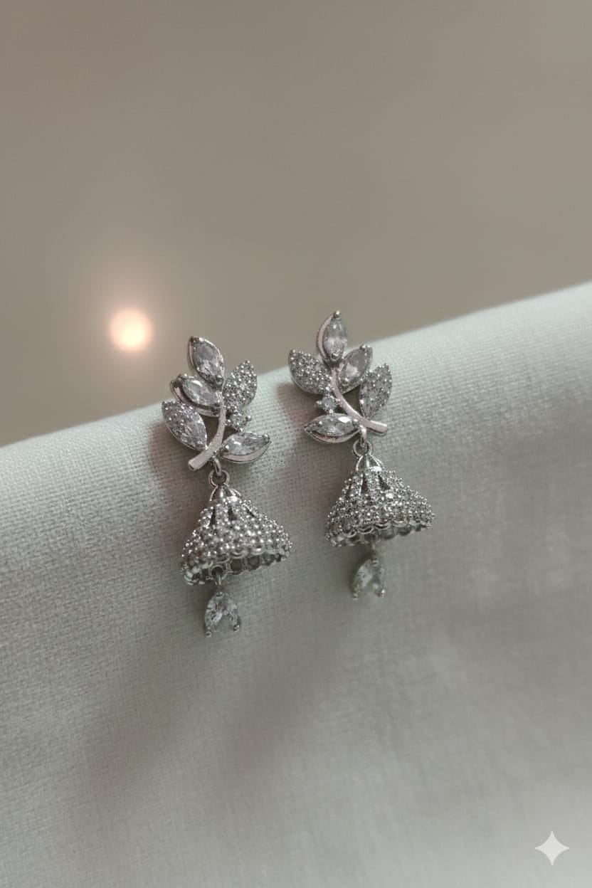 Crystal Leaf & Bell jumkas