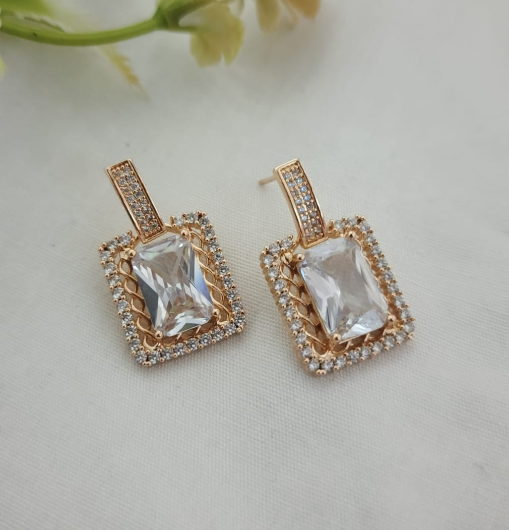emerald-cut drop earrings