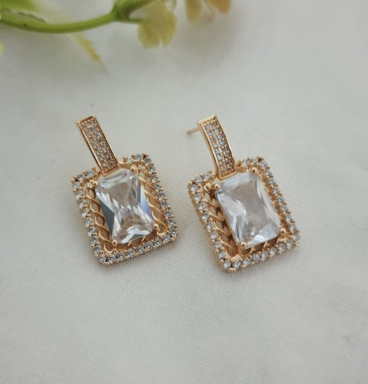 emerald-cut drop earrings