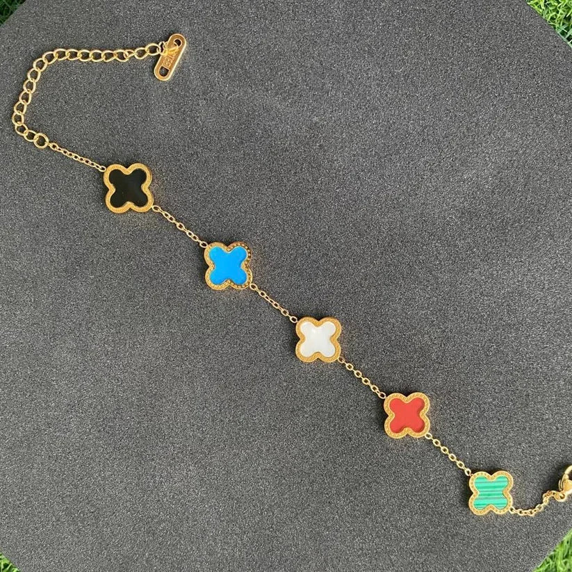 Five Colour Clover Bracelet