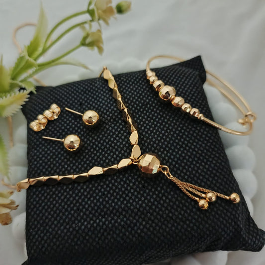Gold Ball Jewelry Set with bangle hook