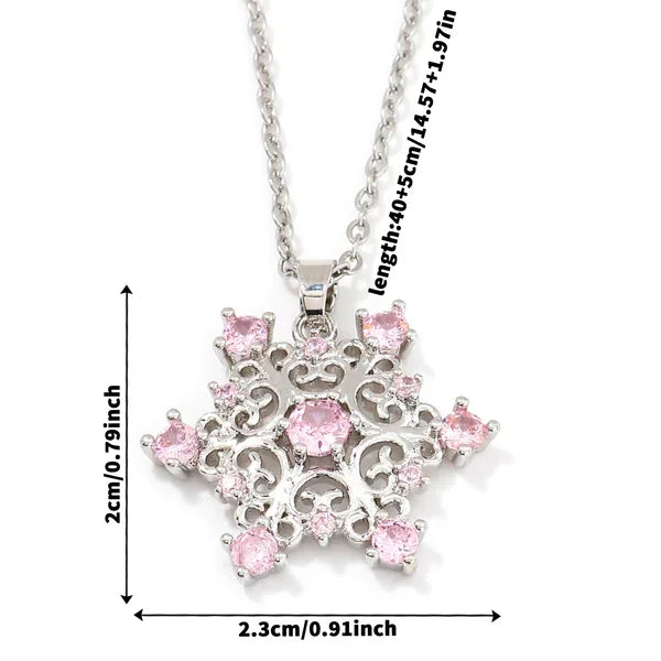 Korean Pink Flake Necklace