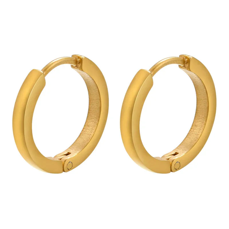 Plain Round Huggie Hoop Earring