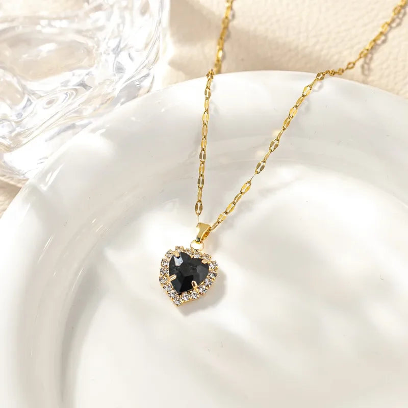 Month Based Heart Shape Zircon Necklace