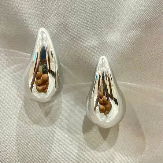 Tear Drop White Earrings