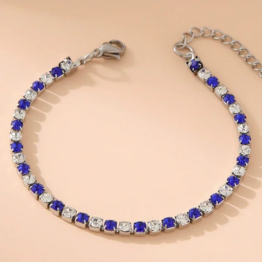 Tennis White Blue Bracelet