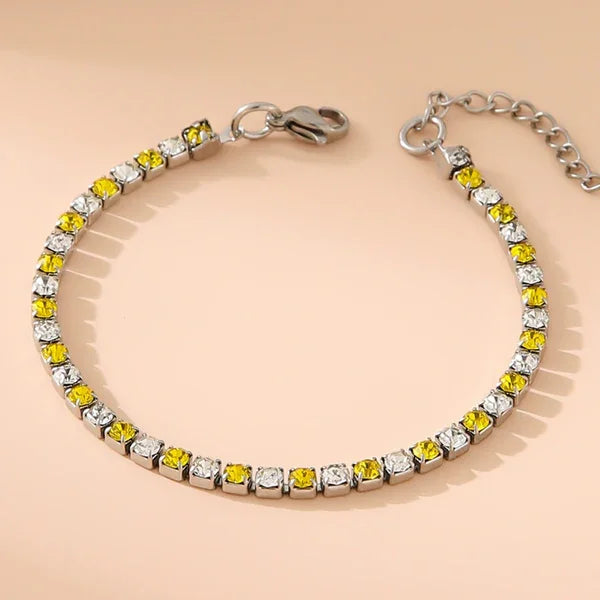 Tennis White Yellow Bracelet