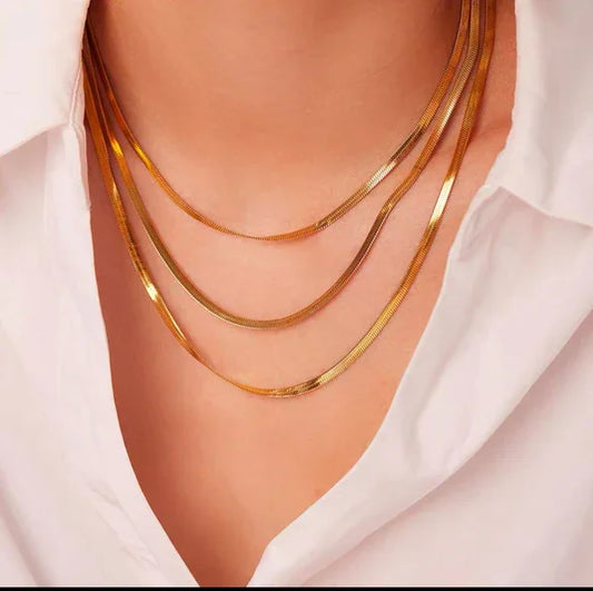 Three layered Snake Chain Necklace