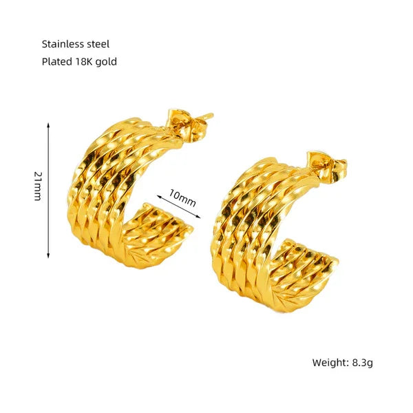 Twist Half Hoop Earring