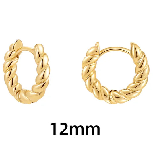 Twist Huggie Hoop Earring 12mm