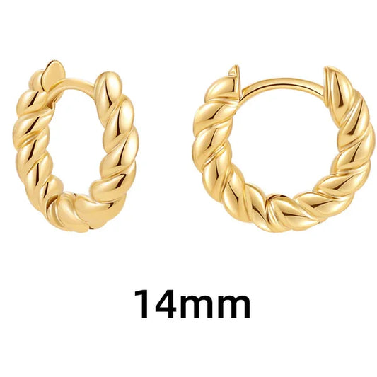 Twist Huggie Hoop Earring 14mm